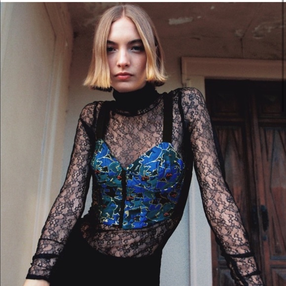 Zara JACQUARD BUSTIER nwt Size L - Picture 5 of 8